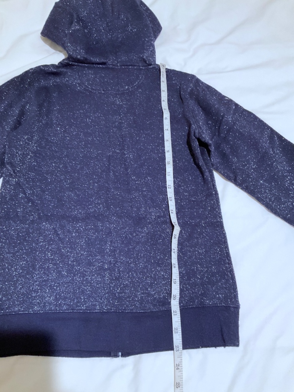 Gap Hoodie / hooded sweatshirt with zip blue with silver sparkles size XS - Picture 5 of 7